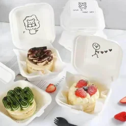 Umweltfreundliches, biologisch abbaubares Dessertbox-Set – mikrowellengeeignet