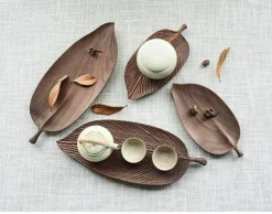Umweltfreundliches Snacktablett aus Walnussblättern – Nachhaltige Servierplatten
