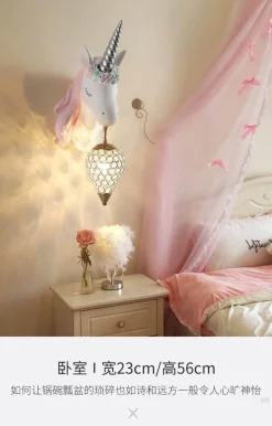Unicorn LED Wall Lamp - Cute Night Light Decor