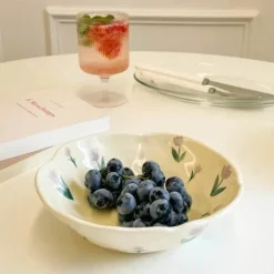 Unregelmäßige Keramikschale für Obst und Snacks – perfekte Dessertschale für Mädchen