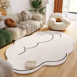 Unregelmäßiger Wolkenteppich – Dekorativer weicher Flächenteppich