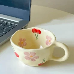 Unregelmäßiges Keramikbecher-Set im koreanischen Stil für Frühstückstee