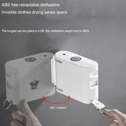 Unsichtbare einziehbare Wäscheleine – Trockenseil ohne Durchschlag