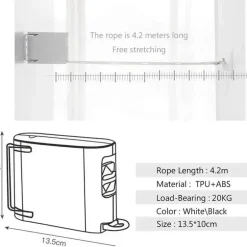 Unsichtbare einziehbare Wäscheleine – Trockenseil ohne Durchschlag