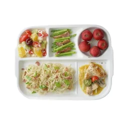 Unterteilter Keramikteller - Vielseitiger Snackteller aus weißem Porzellan