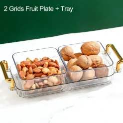 Unterteiltes Snacktablett - Servierplatte mit 6 Fächern für Obst und Nüsse