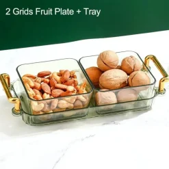 Unterteiltes Snacktablett - Servierplatte mit 6 Fächern für Obst und Nüsse