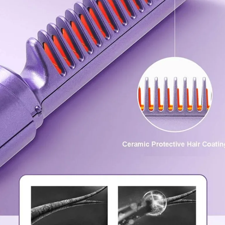 USB Smart Heat Haarglätterkamm - Tragbares Styling-Tool aus Eisen