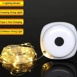 USB wiederaufladbare Sternenlichterkette - Camp Outdoor Dekor