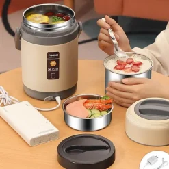 USB-beheizte Lunchbox - Speisenwärmer aus Edelstahl