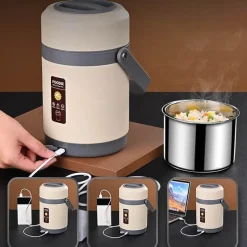 USB-beheizte Lunchbox - Speisenwärmer aus Edelstahl