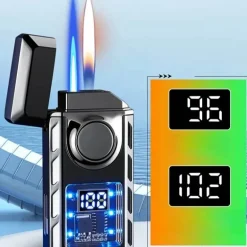 USB-Feuerzeug mit Doppelflamme – Buntes, wiederaufladbares, sprachgesteuertes Feuerzeug