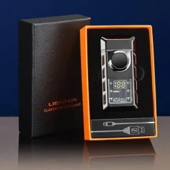 USB-Feuerzeug mit Doppelflamme – Buntes, wiederaufladbares, sprachgesteuertes Feuerzeug