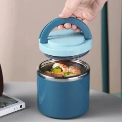 Vakuum-Suppenschüssel aus Edelstahl – tragbare, versiegelte Lunchbox mit Griff