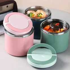Vakuum-Suppenschüssel aus Edelstahl – tragbare, versiegelte Lunchbox mit Griff