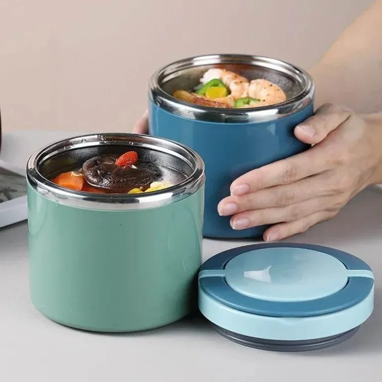 Vakuum-Suppenschüssel aus Edelstahl – tragbare, versiegelte Lunchbox mit Griff