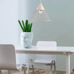 Vase mit geometrischem Gesicht – modernes nordisches Dekor