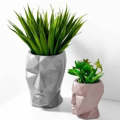 Vase mit geometrischem Gesicht – modernes nordisches Dekor