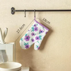 Verbrühungssichere Backhandschuhe mit Blumenmuster