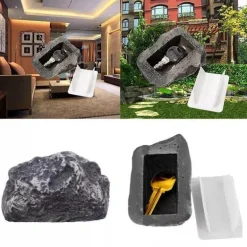 Versteckter Gartenstein-Schlüsselkasten – Dezenter Schlüsselhalter aus Kunststein