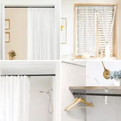 Verstellbare Gardinenstange mit Federspannung, ohne Bohren, Stange für den Schrank