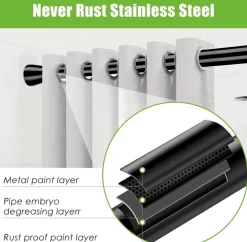 Verstellbare Gardinenstange mit Federspannung, ohne Bohren, Stange für den Schrank