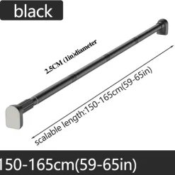 Verstellbare Gardinenstange mit Spannvorrichtung, Teleskopstange ohne Bohren