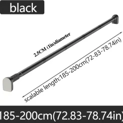 Verstellbare Gardinenstange mit Spannvorrichtung, Teleskopstange ohne Bohren