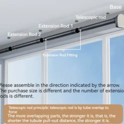 Verstellbare Gardinenstange mit Spannvorrichtung, Teleskopstange ohne Bohren