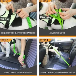 Verstellbare Hunde-Autoleine - Atmungsaktive Sicherheitsleine für Haustiere aus Mesh