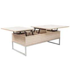 Verstellbarer Couchtisch mit anhebbarer Platte – Modernes Design mit verstecktem Fach