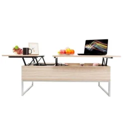 Verstellbarer Couchtisch mit anhebbarer Platte – Modernes Design mit verstecktem Fach