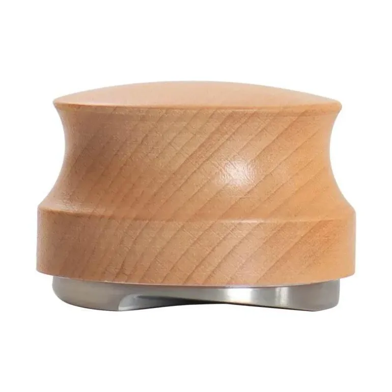 Verstellbarer Espresso-Stampfer – Edelstahl mit Griff aus Buchenholz