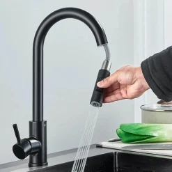 Verstellbarer goldener hoher Wasserhahn – minimalistisches Design