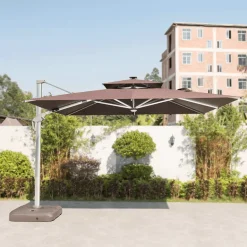 Verstellbarer LED-Terrassenschirm – Winddichtes Außendach