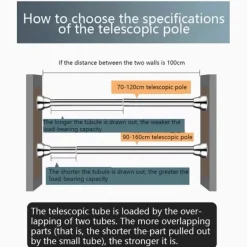Verstellbarer Wäscheständer aus Edelstahl, Teleskopstange für den Balkon
