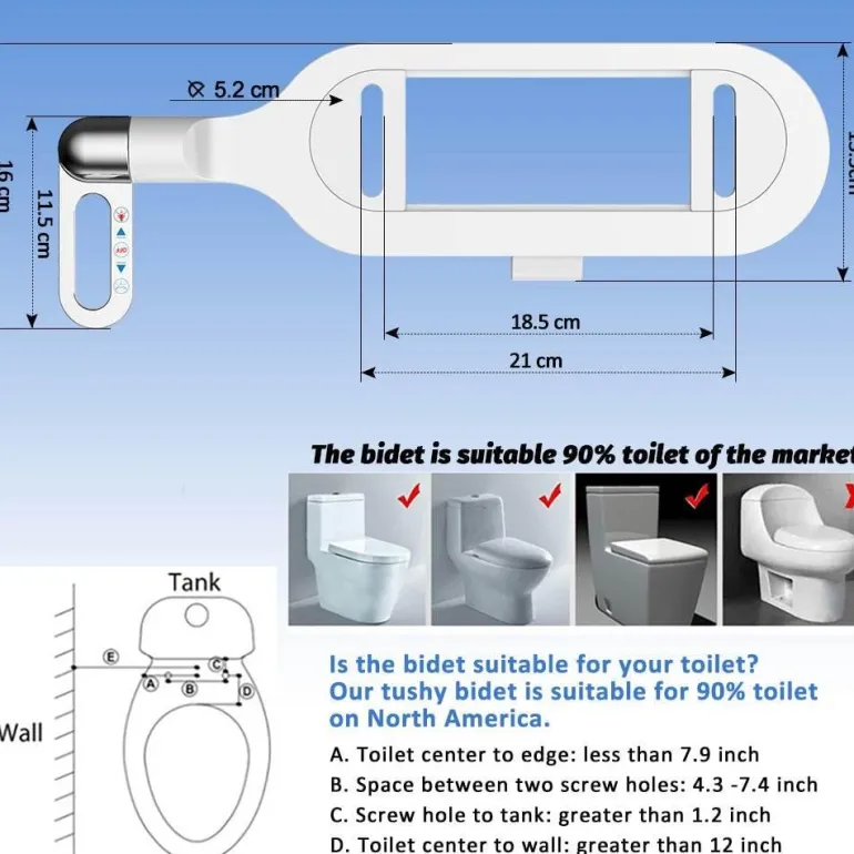 Verstellbares tragbares Bidet – Ultraflacher Toiletten-Sprühaufsatz