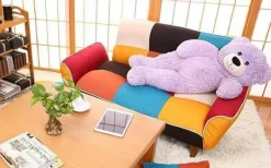 Verstellbares Zweisitzer-Sofa – farbenfrohes, modernes Stoffsofa