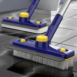 V-förmige Bodenschrubberbürste - 2-in-1 Kantenreiniger mit langem Griff