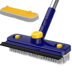 V-förmige Bodenschrubberbürste - 2-in-1 Kantenreiniger mit langem Griff