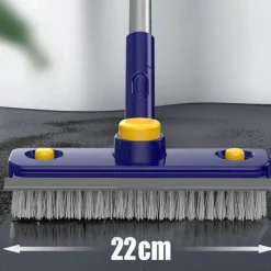 V-förmige Bodenschrubberbürste - 2-in-1 Kantenreiniger mit langem Griff