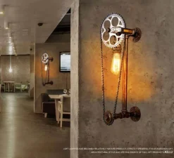Vintage Bicycle Chain Lamp - Industrial Loft Decor Lighting