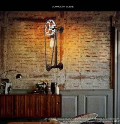 Vintage Bicycle Chain Lamp - Industrial Loft Decor Lighting