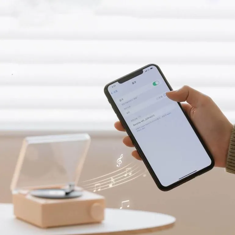 Vintage Bluetooth Plattenspieler - Retro Mini Lautsprecher