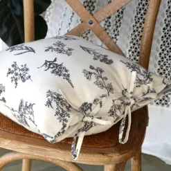 Vintage Blumen Kissenbezug - Line Art Kissen für Sofa Dekor