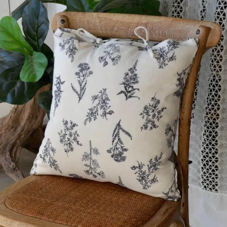 Vintage Blumen Kissenbezug - Line Art Kissen für Sofa Dekor