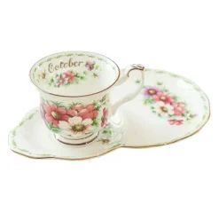Vintage Bone China Kaffeetassen-Set – Phnom Penh Design für das Home Office