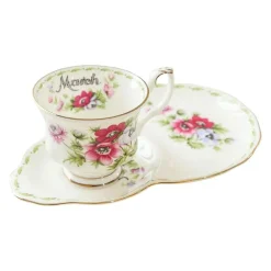 Vintage Bone China Kaffeetassen-Set – Phnom Penh Design für das Home Office