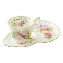 Vintage Bone China Kaffeetassen-Set – Phnom Penh Design für das Home Office
