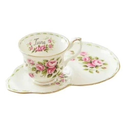 Vintage Bone China Kaffeetassen-Set – Phnom Penh Design für das Home Office